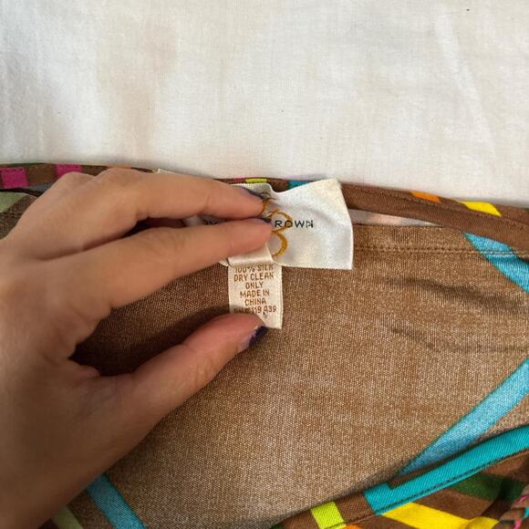 silk maxi dress geometric print summer festival boho - Picture 8 of 8